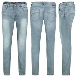Sublevel Herren Jeans Hose Basic Stretch Jeanshose Regular Slim Denim, Hosengröße:W38, Farbe:Hell Blau von Sublevel