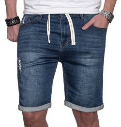 Sublevel Herren Jeans Shorts Kurze Hose Bermuda Sweathose Sommer Short Slim [B23 - Blau - W38] von Sublevel
