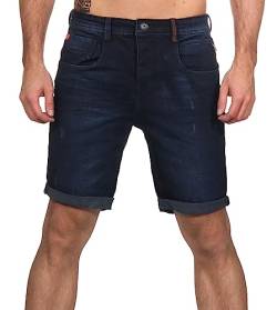 Sublevel Herren Jeans Shorts LSL-453 Bermuda mit Aufschlag Dark Blue Denim D233 W33 von Sublevel