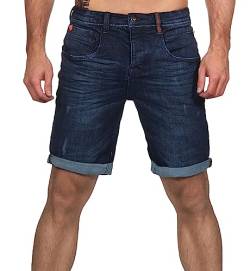 Sublevel Herren Jeans Shorts LSL-453 Bermuda mit Aufschlag Dark Blue Denim D242 W32 von Sublevel
