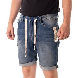 Sublevel Herren Sweat Denim-Optik Shorts Hose mit Aufschlag Dark-Blue 31 von Sublevel