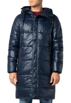 Sublevel Herren Wintermantel – Gesteppter Steppmantel mit Kapuze, extra warm dark-blue XL von Sublevel