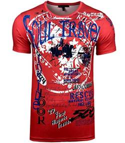 Subliminal Mode Herren-T-Shirt, bedruckt, Rundhalsausschnitt, BX117, rot, M von Subliminal Mode