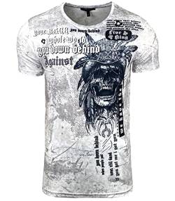 Subliminal Mode Herren-T-Shirt, bedruckt, Totenkopf, Rundhalsausschnitt, BX105 BX105, weiß, M von Subliminal Mode
