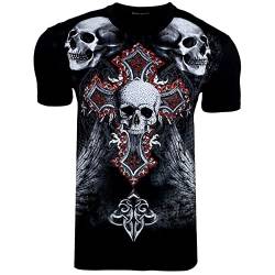 Subliminal Mode - Herren-T-Shirt Totenkopf mit Strass BX100, 137 schwarz, M von Subliminal Mode