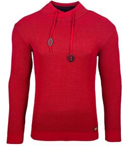 Subliminal Mode Warmer Pullover für Herren, Schalkragen, Pullover BX52276, rot, XX-Large von Subliminal Mode