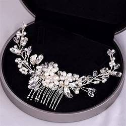 Hochzeits-Tiara Hochzeit Haarkamm Perle Haarnadeln und Clips for Frauen Braut Strass Kopfschmuck Braut Haarschmuck Zubehör (Color : Onecolor, Size : A) von Sudemota