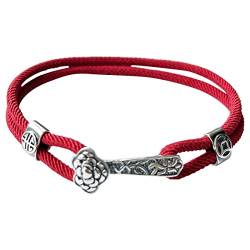 Sudemota Armband Ruyi-Anhänger aus 925er Sterlingsilber mit Münzschnalle aus 925er Sterlingsilber, rotes Schnurarmband, Glücksarmband, Fortune-Armband von Sudemota