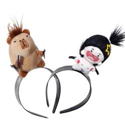 2 Stück Lustige Haarbänder Für Frauen Modische Gesichtswasch Stirnbänder Cartoon Nette Hoop Haarbänder Mädchen Haar Accessoires Cartoon Nette Hoop Haarbänder von SueaLe