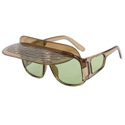 Dicke Vintage Sonnenbrille Mit Visier Street Style Mehrfarbige Vintage Sonnenbrille Futuristische Sonnenbrille Übergroße Sonnenbrille Für Damen Der 90er Jahre von SueaLe