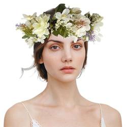 Elegantes Blumen Haarband Braut Für Hochzeit Party Blumengirlanden Haarkranz Für Frauen Blumen Stirnbänder von SueaLe