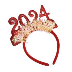SueaLe Haarband für Erwachsene, Teenager, 2024, Neujahr, Lametta, Pailletten, Buchstaben-Stirnband, Karneval, Haarreifen, Weihnachten, Fotografieren, Kopfschmuck, Frohes neues Jahr, Stirnband 2024, von SueaLe
