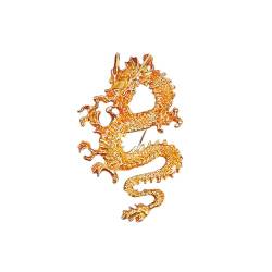 SueaLe Modische Brosche in Drachenform, eleganter chinesischer Stil, Tierkreiszeichen, Anstecknadel, Zubehör für Frauen und Mädchen, einzigartiges Brustornament von SueaLe