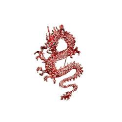 SueaLe Modische Brosche in Drachenform, eleganter chinesischer Stil, Tierkreiszeichen, Anstecknadel, Zubehör für Frauen und Mädchen, einzigartiges Brustornament von SueaLe