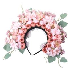 Wunderschöner Seidenblumen Kopfschmuck Blumen Stirnband Elegantes Haar Accessoire Mit Blumen Akzent Für Brautjungfern Haare Zur Hochzeit von SueaLe