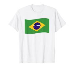 Brasilien Flagge Brazil Fahne Brasilianische Wappen Brasil T-Shirt von Südamerika Lateinamerika Brasilianer Land Brazil