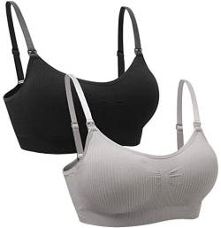 Suekaphin Still-BH, drahtloser BH, Damen, zum Schlafen, Umstands-BH, Still-BH, 2 Stück, Sortieren von Rib-d, Medium von Suekaphin