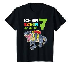 Kinder Geburtstagsshirt 7 Jahre Jungen Dinosaurier Dino T-Rex T-Shirt von Süße Dino Geburtstag Tshirts