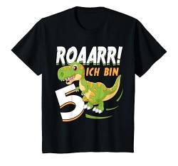 Kinder 5. Geburtstag Dinosaurier 5 Jahre Alt Dino Junge Ich Bin 5 T-Shirt von Süße Geschenke Zum Geburtstag Für Mädchen & Junge