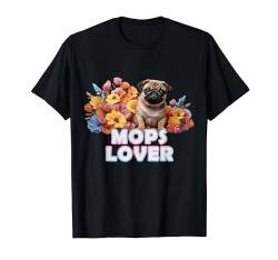 Süßer Mops Welpe & Blumen - MOPS LOVER - Hunde Baby T-Shirt von Süße Hunde & Katzen Babys Merchandise & Geschenke