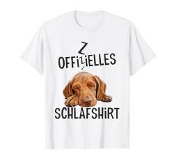 Offizielles Schlafshirt Hund Schlafanzug Drahthaar Vizsla T-Shirt von Süße Hunderassen Langschläfer Geschenkidee Kinder