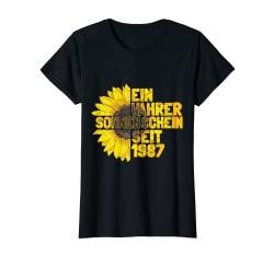 Damen 35. Geburtstag Ein Wahrer Sonnenschein Seit 1987 Sonnenblume T-Shirt von Süße Jahrgang Geburtstag Mädchen Frauen Geschenke