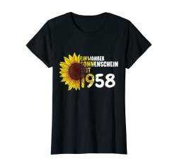 Damen 64. Geburtstag Ein Wahrer Sonnenschein Seit 1958 Sonnenblume T-Shirt von Süße Jahrgang Geburtstag Mädchen Frauen Geschenke