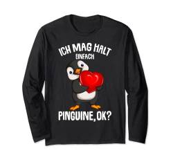 Ich mag halt Pinguine Kinder Damen Mädchen Penguin Langarmshirt von Süße Pinguin Liebhaber Geschenke