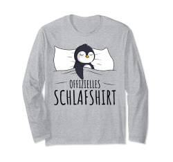 Offizielles Schlafshirt Pinguin Schlafanzug Penguin Schlafen Langarmshirt von Süße Pinguin Liebhaber Geschenke