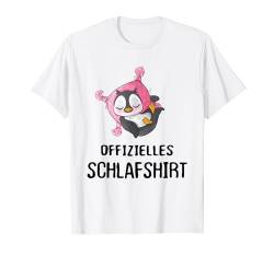 Offizielles Schlafshirt Schaf Nachthemd Schlafanzug Pinguin T-Shirt von Süße Pinguin Liebhaber Geschenke