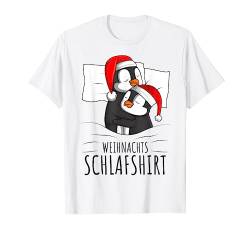 Offizielles Schlafshirt Weihnachten Pinguin Penguin T-Shirt von Süße Pinguin Liebhaber Geschenke