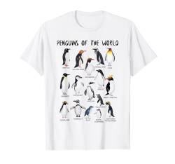 Pinguine der Welt: Vom Kaiser bis zum Macaroni T-Shirt von Süße Pinguin Liebhaber Geschenke