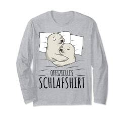 Offizielles Schlafshirt Robbe Schlafen Robben Langarmshirt von Süße Robbe Geschenkideen