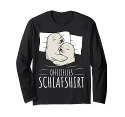 Offizielles Schlafshirt Robbe Schlafen Robben Langarmshirt von Süße Robbe Geschenkideen