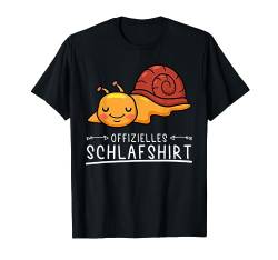 Offizielles Schlafshirt Schnecke Pyjama Schlafanzug T-Shirt von Süße Schnecke Geschenkideen Kinder Herren