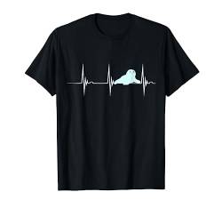 Robbe Seelöwe Seehund Herzschlag Seerobben EKG Puls T-Shirt von Süße Seelöwen Robbe Ohrenrobben Meeressäuger Tier