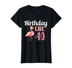 40. Geburtstag süßes Flamingo Frau 40 Jahre alt niedliches T-Shirt von Süßes Geburtstagsgeschenk für Frauen Flamingo