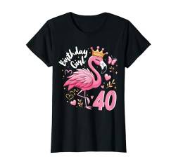 40. Geburtstag süßes Flamingo Frau 40 Jahre alt niedliches T-Shirt von Süßes Geburtstagsgeschenk für Frauen Flamingo