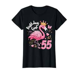 55. Geburtstag süßes Flamingo Frau 55 Jahre alt niedliches T-Shirt von Süßes Geburtstagsgeschenk für Frauen Flamingo