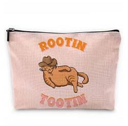 Sufamb Rootin Tootin Lustige Cowboy-Katzen-Make-up-Tasche, rosa adretten Kosmetiktasche für Frauen und Mädchen, Weihnachts-Geburtstagsgeschenke für Katzenliebhaber, Teenager-Mädchen, Cowgirl-Geschenke für Mädchen von Sufamb
