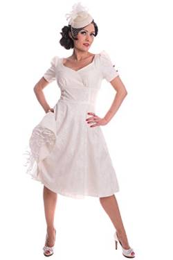 SugarShock 50s Rockabilly Swing Petticoat Kleid Brautkleid Hochzeitskleid Creme von SugarShock