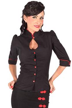 SugarShock Damen Rockabilly Asia Bluse 159002566 von SugarShock