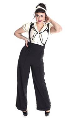 SugarShock Hosenträger Marlene Retro Rockabilly High Waist Hose schwarz von SugarShock