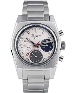 S419GSBS Chrono Heritage Special Dial x 316l Steel Mechanical Herren Armbanduhr Seagull 1963, silber von Sugess
