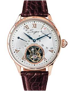 SU8004RG Tourbillon Master Seagull ST8004 Uhrwerk Saphirkristall Herren Mechanische Armbanduhr 1963, braun von Sugess