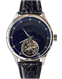 SU8230STRA blaues Gold Stein Stern Staub Zifferblatt Tourbillon Master Seagull ST8230 Uhrwerk Saphir Kristall Herren Business Luxus mechanische Armbanduhr 1963 von Sugess