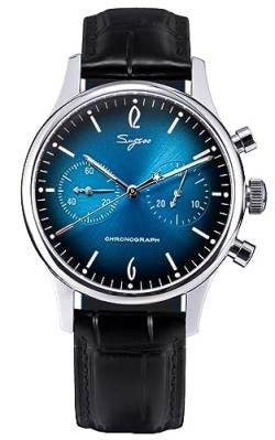 SUGESS Seagull ST1901 40 mm blauer Farbverlauf Chronograph Saphir Display Rückseite 1963 BNIB, blau von Sugess