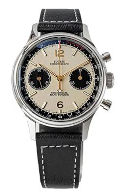 Seagull Sugess ST1901 Panda Champagner Chronograph Saphir, Display, 1963 BNIB, Gurt von Sugess