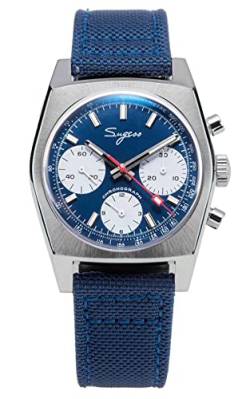 Seagull Sugess ST1902 Panda Chronograph, 37 mm, Blau-Weiß, blau von Sugess