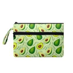 Suhoaziia Avocado Damen-Handtaschen mit Handgelenk, Geldbörse, für Make-up, Kulturbeutel, geeignet für Outdoor, Einkaufen, Büro von Suhoaziia